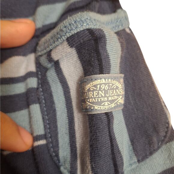 Lauren Ralph Lauren Blue Striped Long Sleeve Blouse size L - Picture 4 of 7